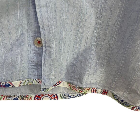 Bogosse Mens Size M? Blue Cotton Short Sleeve Mini Lewis Shirt - Picture 5 of 7